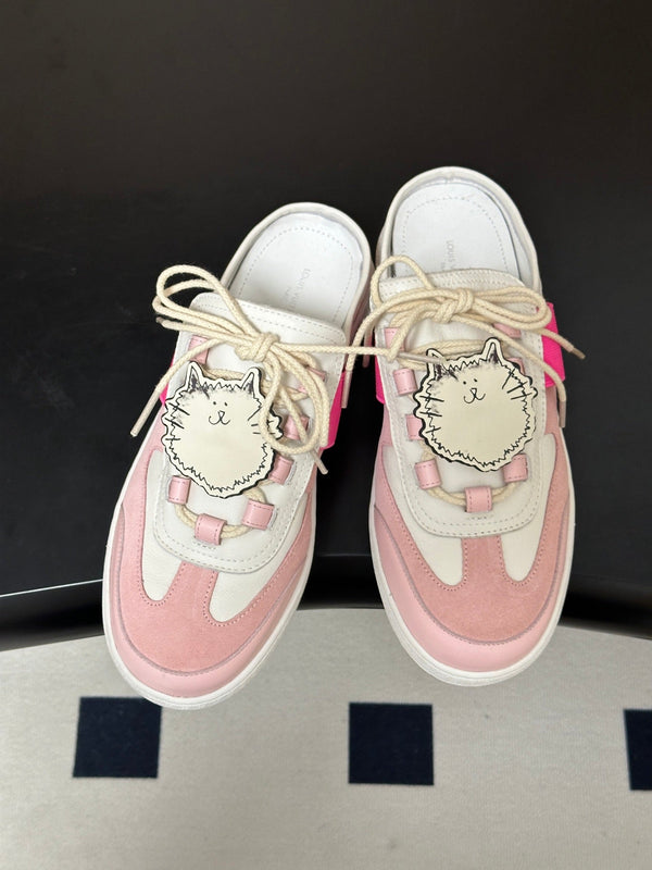 LV Lous Open-Back Sneaker Mules Pink Suede 993613