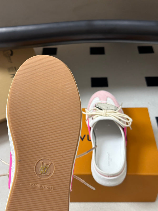LV Lous Open-Back Sneaker Mules Pink Suede 993613