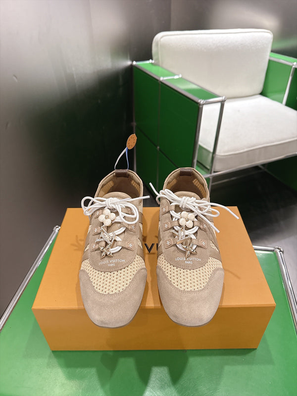 LV Sneakerina Sneaker Beige Mesh Suede 999356
