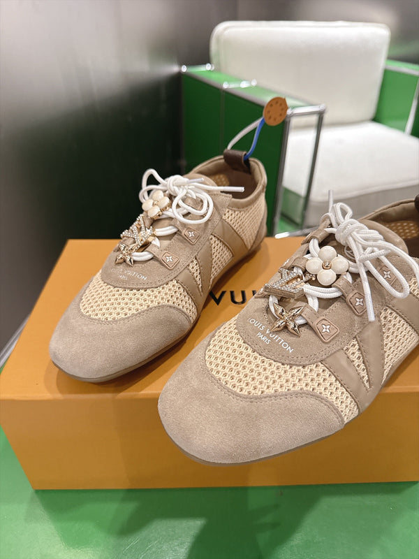LV Sneakerina Sneaker Beige Mesh Suede 999356