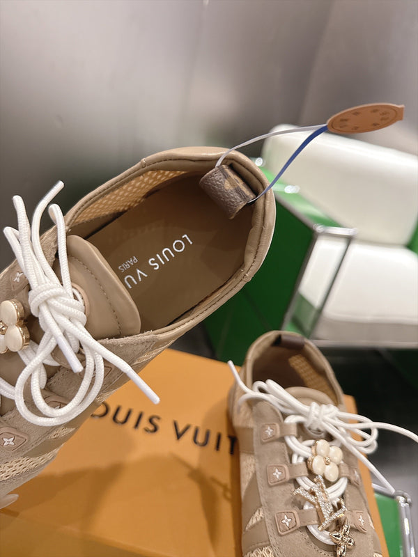 LV Sneakerina Sneaker Beige Mesh Suede 999356