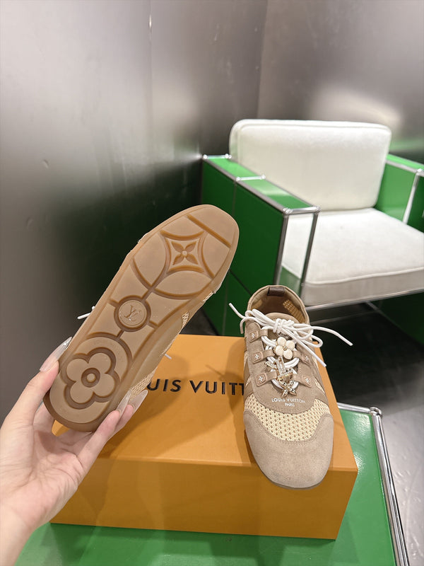 LV Sneakerina Sneaker Beige Mesh Suede 999356