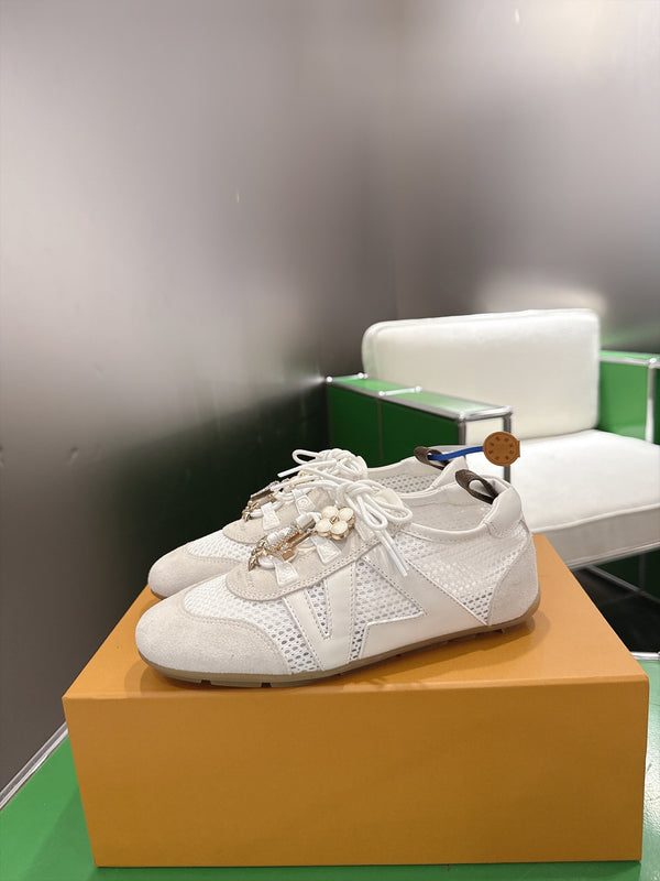 LV Sneakerina Sneaker Cream Mesh Suede 999355