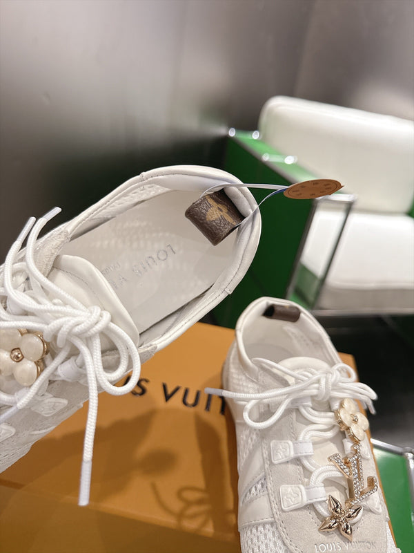 LV Sneakerina Sneaker Cream Mesh Suede 999355