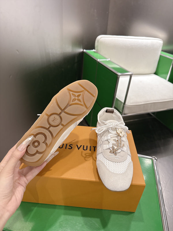 LV Sneakerina Sneaker Cream Mesh Suede 999355