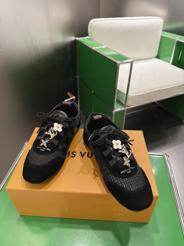 LV Sneakerina Sneaker Black Mesh Suede 999354