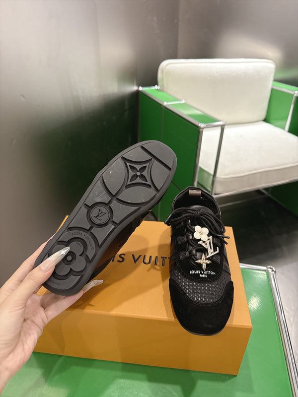 LV Sneakerina Sneaker Black Mesh Suede 999354