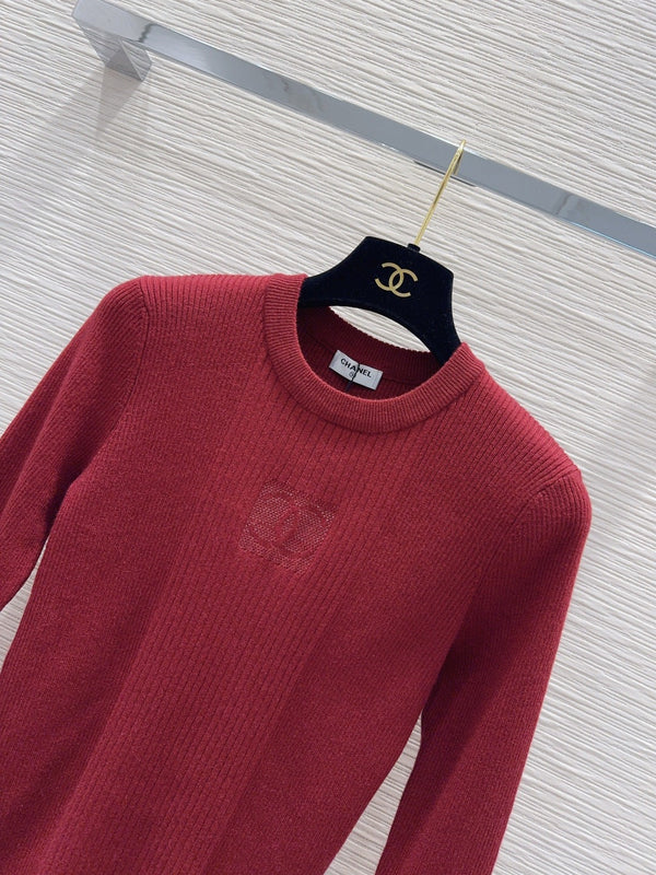 CC Ribbed Knit Crewneck Sweater Wool 426357