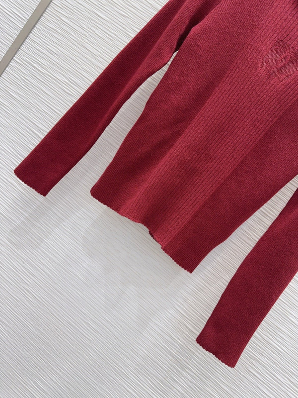 CC Ribbed Knit Crewneck Sweater Wool 426357