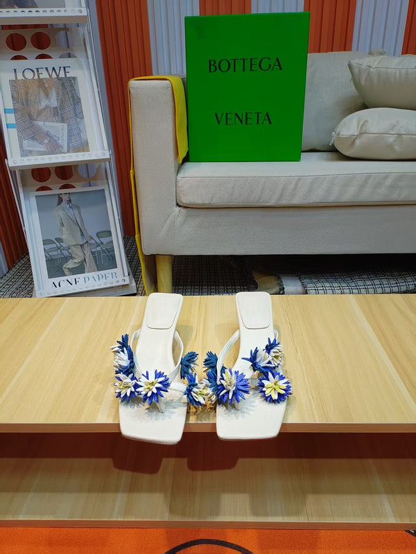 BV Riva Thong Floral Sandals 5CM Leather 139865