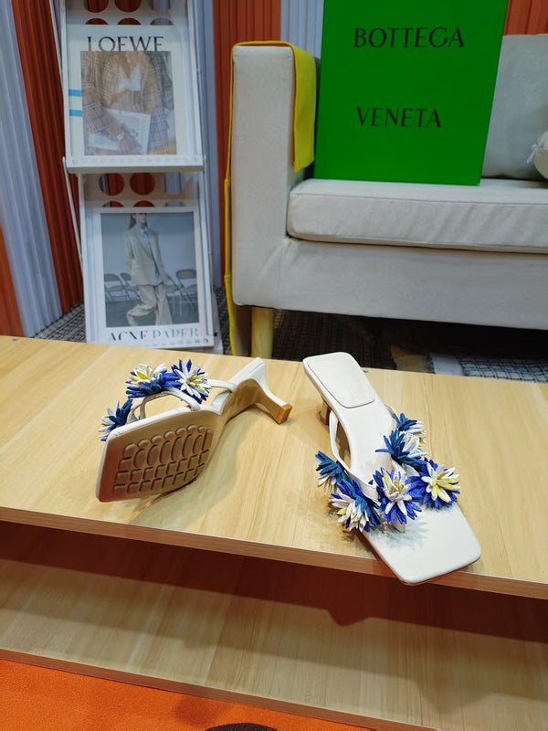 BV Riva Thong Floral Sandals 5CM Leather 139865