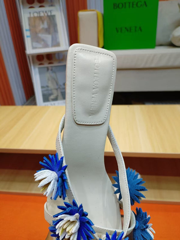 BV Riva Thong Floral Sandals 5CM Leather 139865