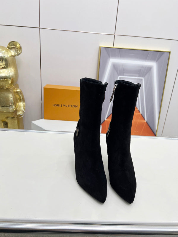 Louis Vuitton Legacy Ankle Boots Monogram Black Suede 140782