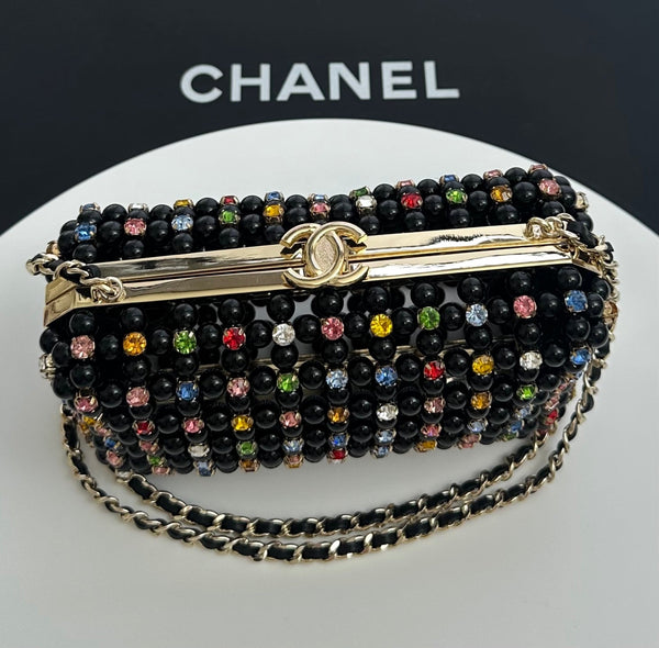 CC Cruise Evening Clutch 17cm Pearl Multicolor Crystal Rhinestones