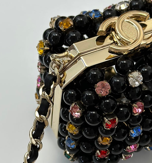 CC Cruise Mini Evening Bag 8cm Pearl Multicolor Crystal Rhinestones 01