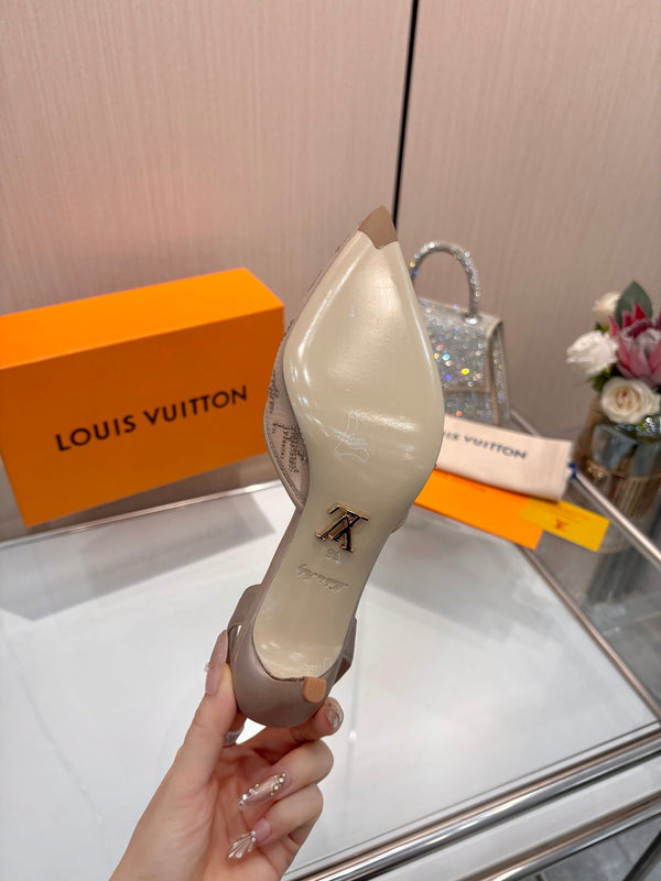 LV 2026 Gala Slingback Heels 6.5cm Imported Mesh 140733