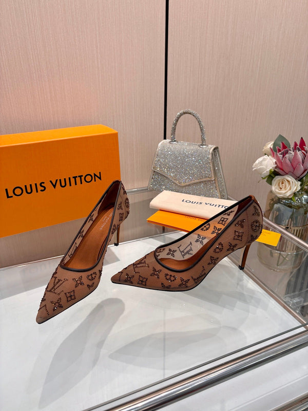 LV Gala 2026 Pumps Monogram Strass Mesh 6.5cm 140725