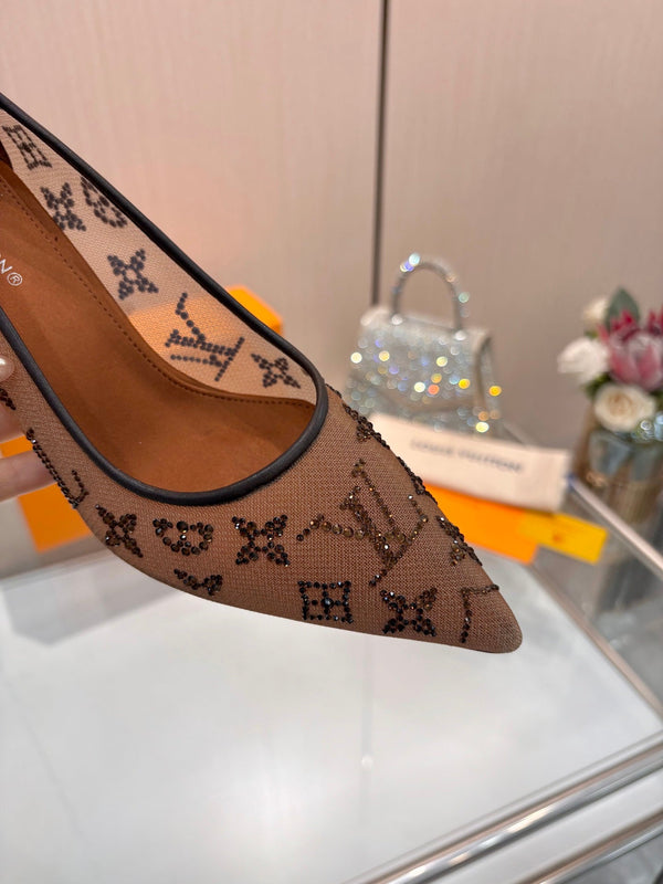 LV Gala 2026 Pumps Monogram Strass Mesh 6.5cm 140725