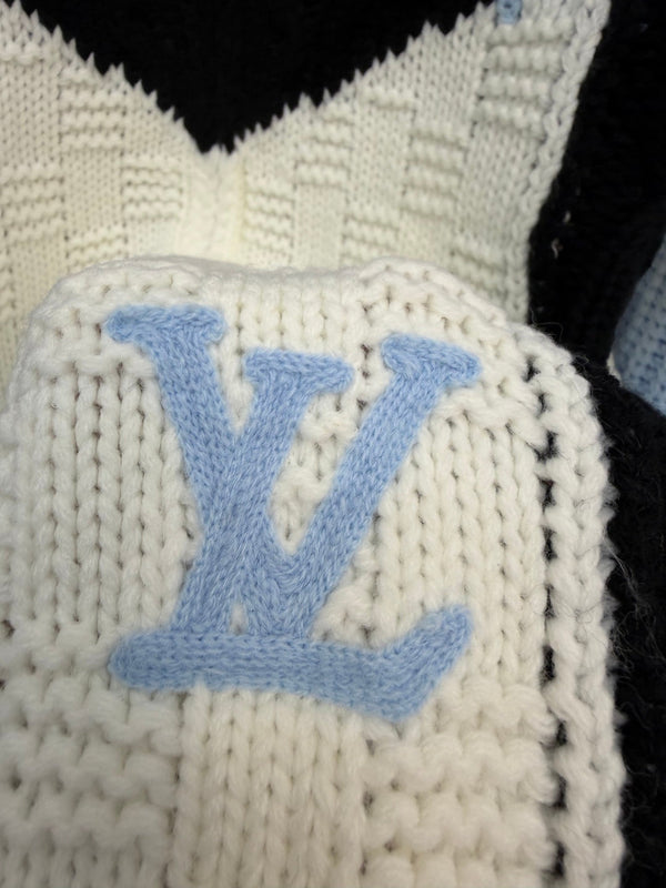 LV 26S Knitted Signature Tracktop Damier Colorblock Wool 433518