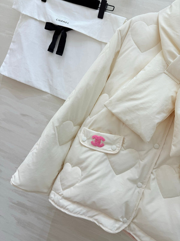 CC 26S Reversible Quilted Down Cotton Jacket Scarf Collar 435327