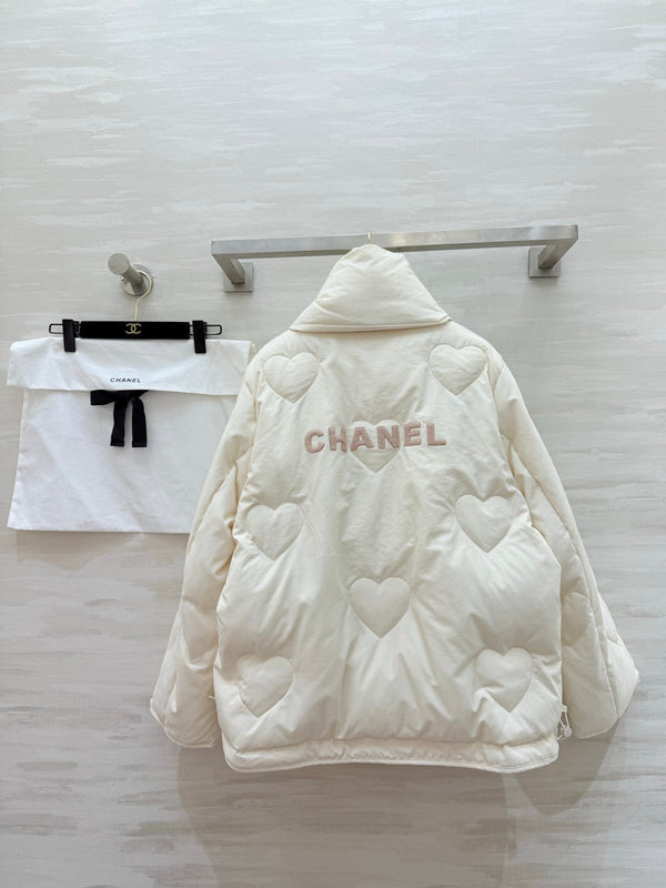 CC 26S Reversible Quilted Down Cotton Jacket Scarf Collar 435327