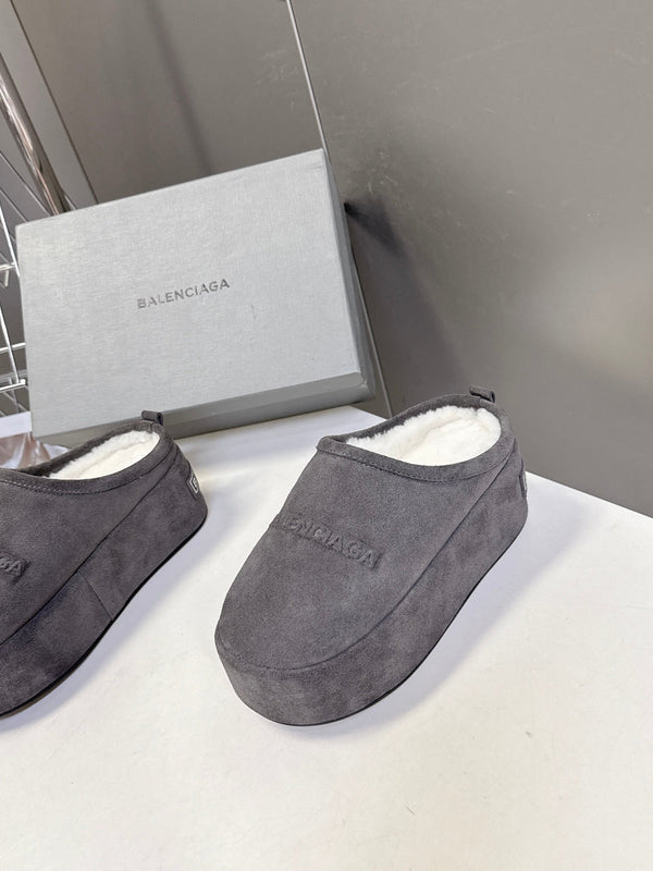 BLC Platform Slides Suede Genuine Fur 151385