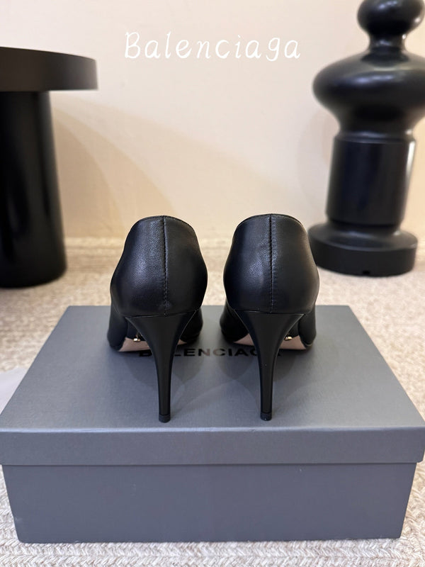 BLC Square Toe High Heels In Cowhide Leather 151383