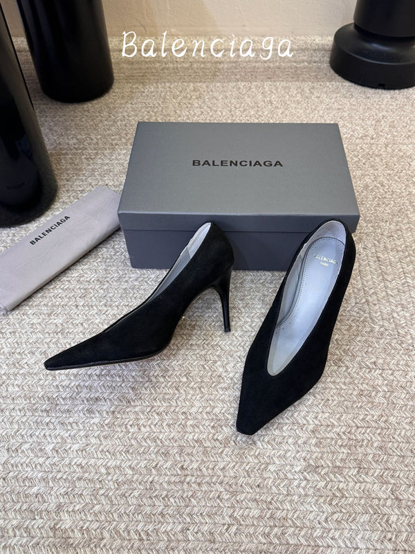 BLC Square Toe High Heels In Velvet 151382