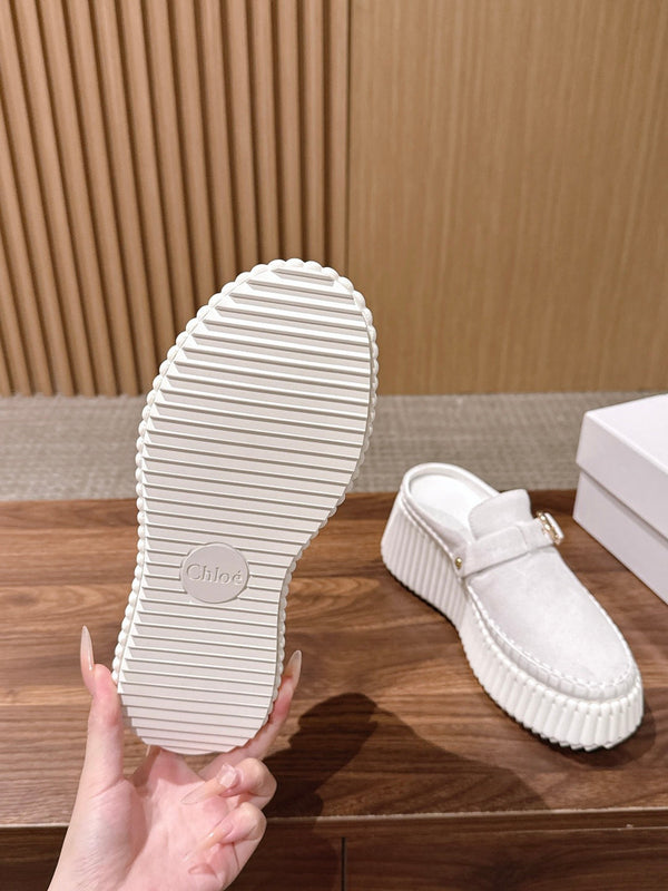 CHLOE New Platform Slip-on Sneakers Mule Style Cowhide 995274