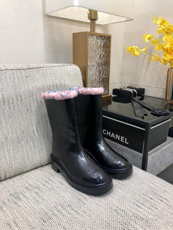 CC 2026 Icelandic Fur-Lined Tall Boots Genuine Leather 153217