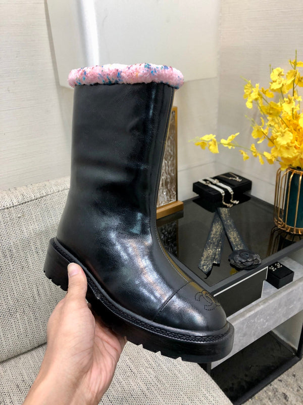 CC 2026 Icelandic Fur-Lined Tall Boots Genuine Leather 153217