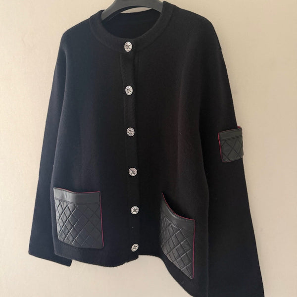 CC 26B Pocket Cardigan Black Cashmere 436263