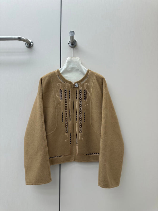 HM 26K Embroidered Jacket L'Enseigne du Sellier Wool Cashmere 435166