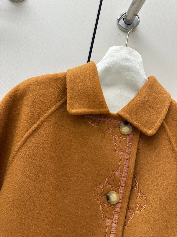 HM 26K Jacket Raglan Shoulders Tonal Embroidery Wool Cashmere 435162
