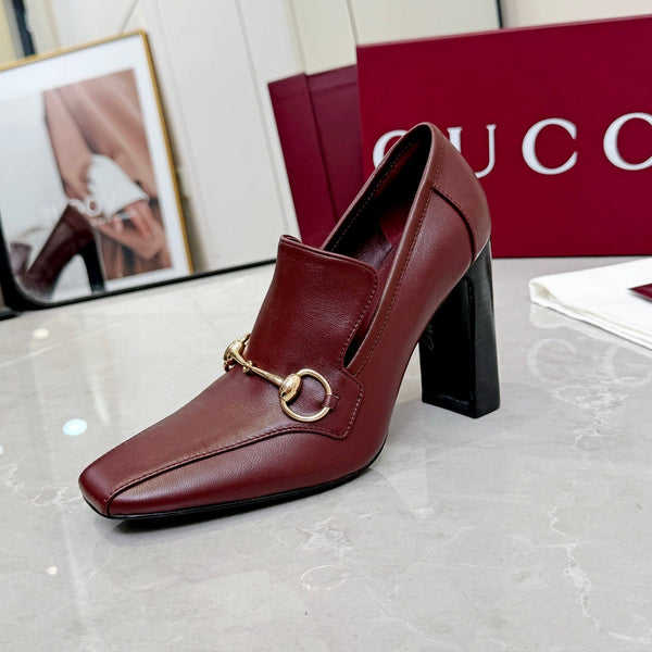 GG 26S Horsebit Loafers 10cm Block Heel Leather 157229