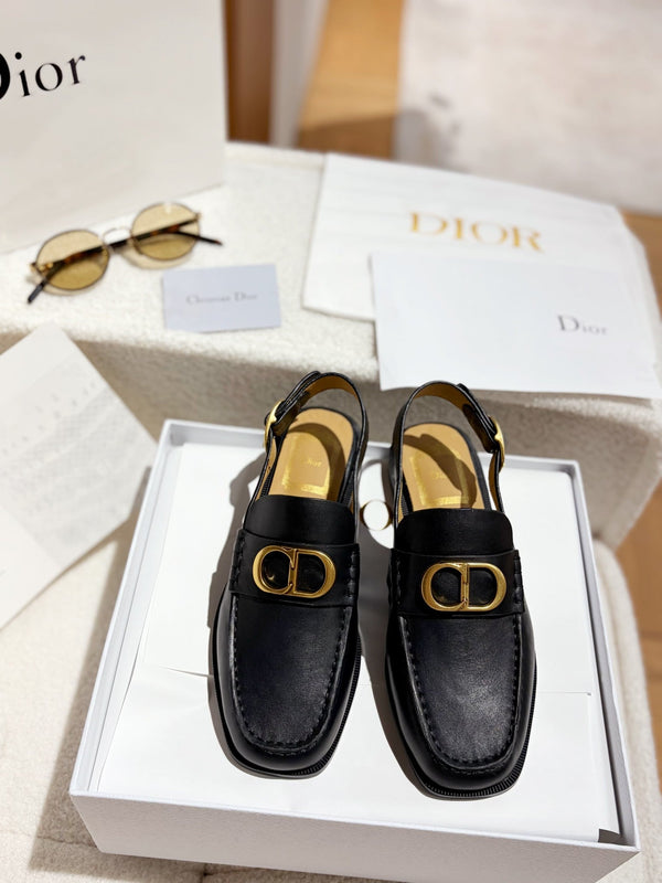 CD Shoes Slingbacks Custom Premium Black Leather 157552