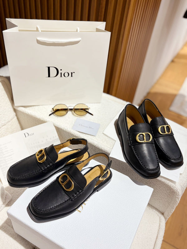 CD Shoes Slingbacks Custom Premium Black Leather 157552