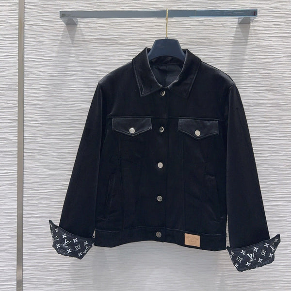 LV 26FW Velvet Jacket Vintage Casual Polyester 436407