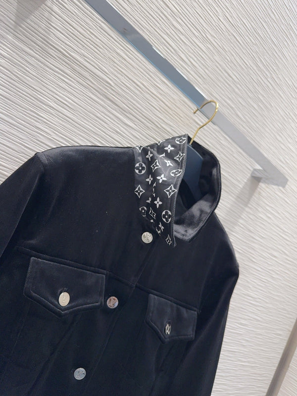 LV 26FW Velvet Jacket Vintage Casual Polyester 436407