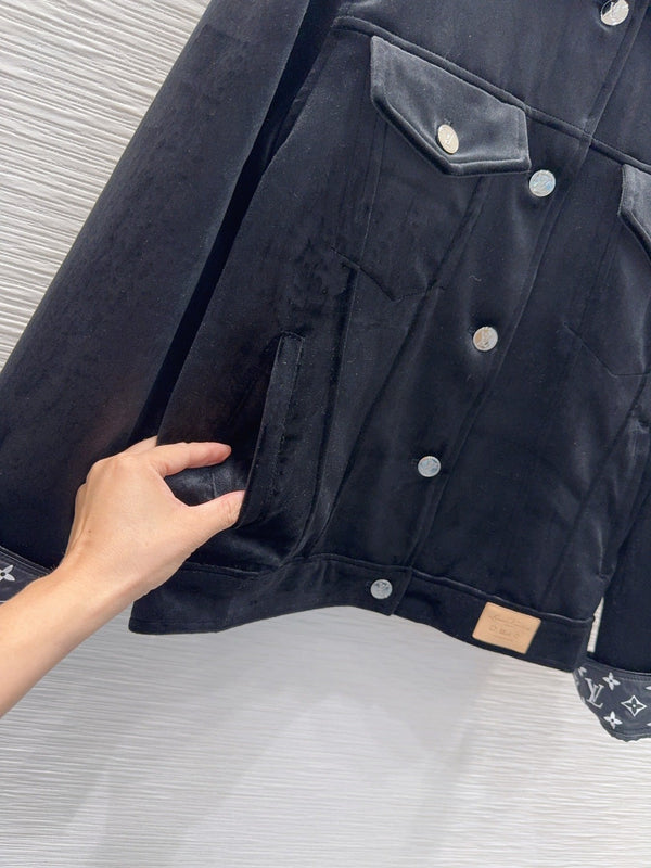 LV 26FW Velvet Jacket Vintage Casual Polyester 436407