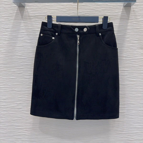 LV 26FW Velvet Skirt Vintage Casual Polyester 436401