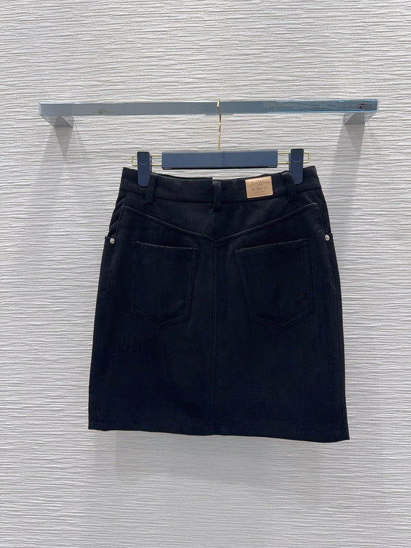 LV 26FW Velvet Skirt Vintage Casual Polyester 436401