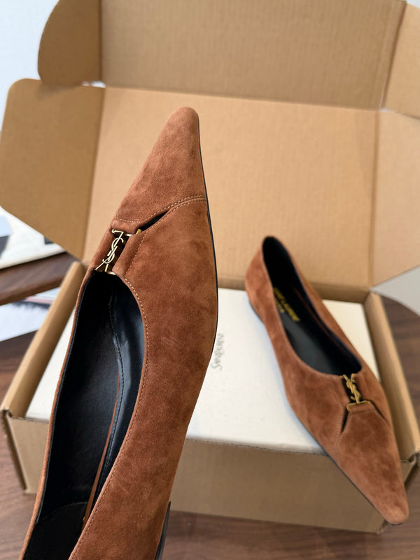 YSL Laurent Ballet Flats Suede 158981