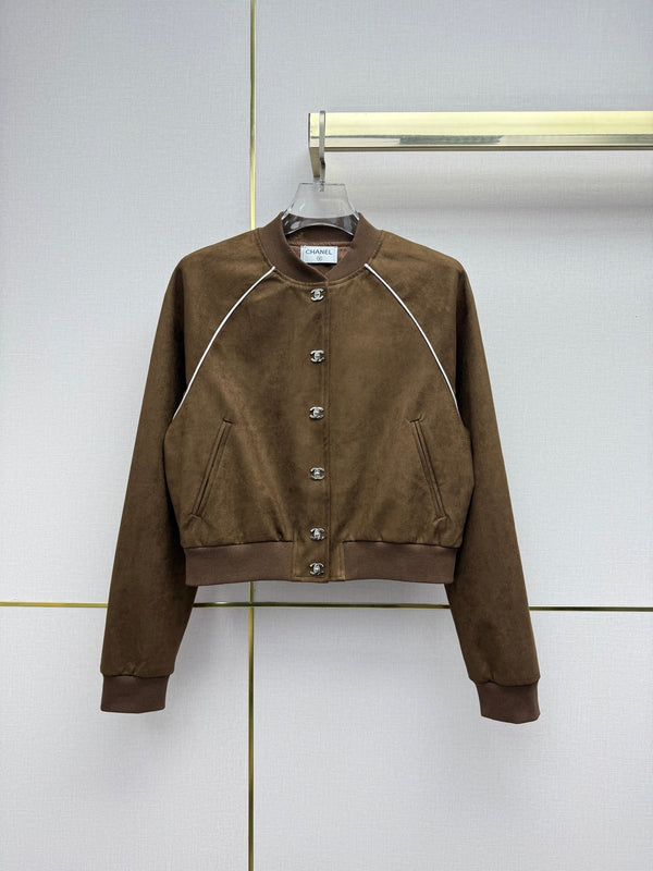 CC 26SS Jacket Double CC Gold Buttons Suede 437639