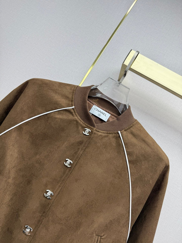 CC 26SS Jacket Double CC Gold Buttons Suede 437639