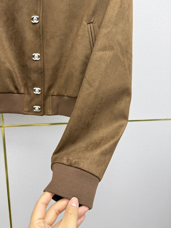 CC 26SS Jacket Double CC Gold Buttons Suede 437639