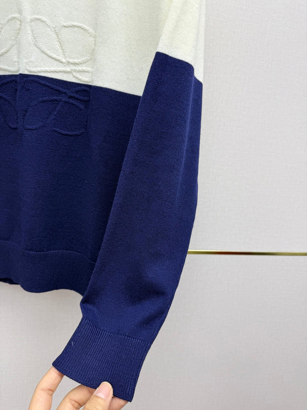 LW 26SS Colorblock Knit Sweater Embossed Anagram Logo Wool 437561