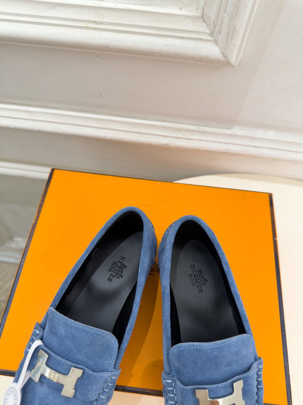 HM 26ss Nova Loafers Paris Buckle Suede Goatskin 165020