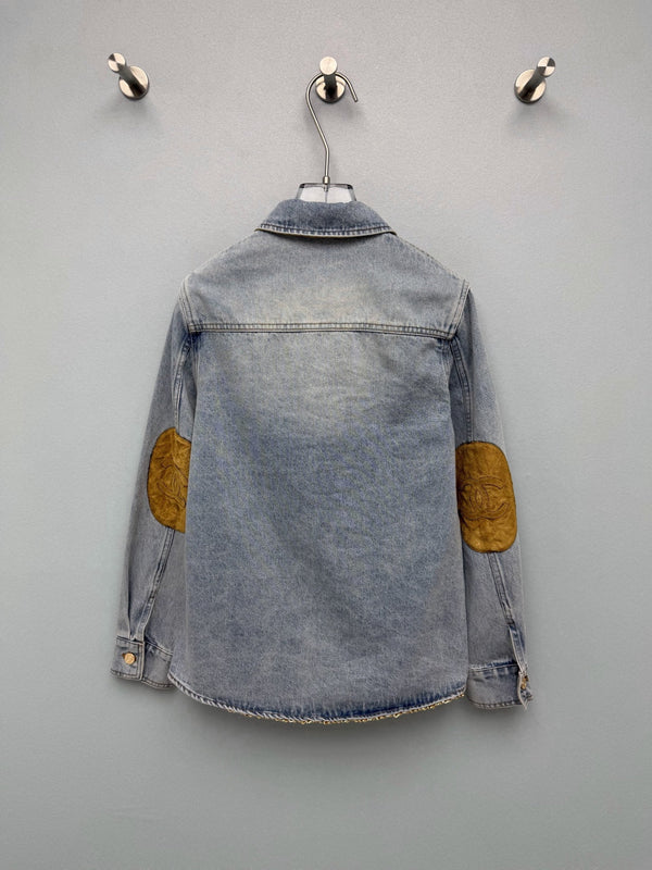 CC 26FW Denim Shirt Jacket -Trimmed Light Blue Cotton 274256