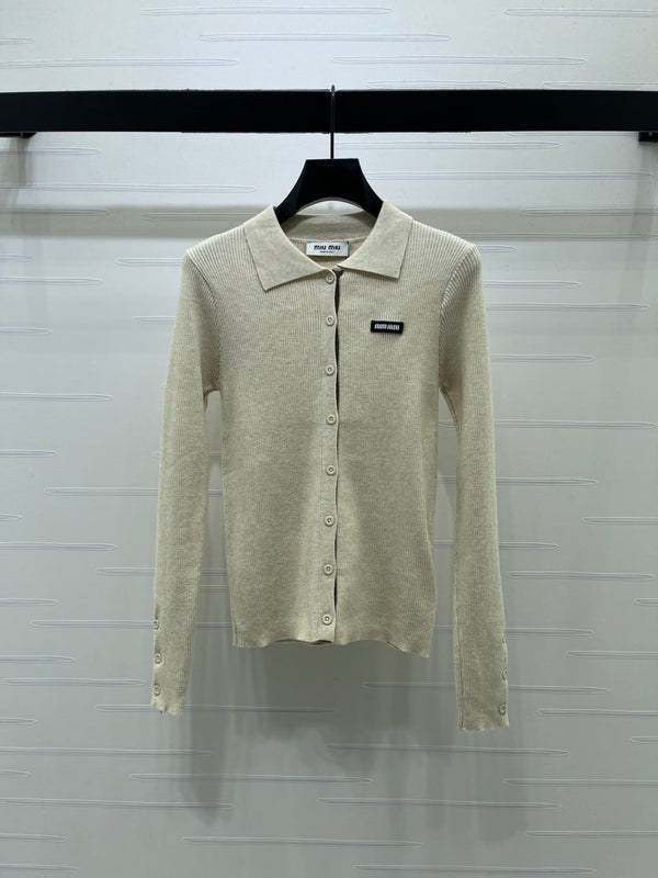 Miu 26sKnitted Polo Top Wool 439817